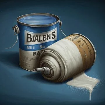 Banks of paint and roller icon Stock Illustration