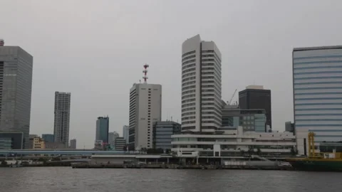 Banks of the Sumida river in Tokyo Stock Footage 101719389