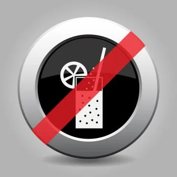 Banned button, carbonated drink, straw, citrus Stock Illustration