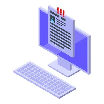 Banned computer icon isometric vector. User blacklist Stock Illustration