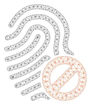 Banned Fingerprint Vector Mesh Network Model Illustrazione stock