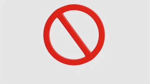 Banned Icon 3D Animation Stock Footage 319384199
