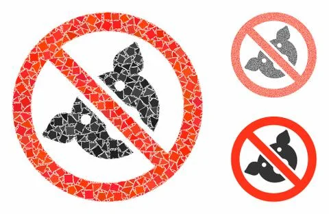 Banned pig Mosaic Icon of Bumpy Elements Stock Illustration