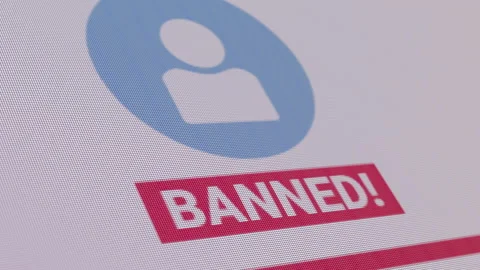 Banned Profile Alert Seamless Loop Video stock 143594829