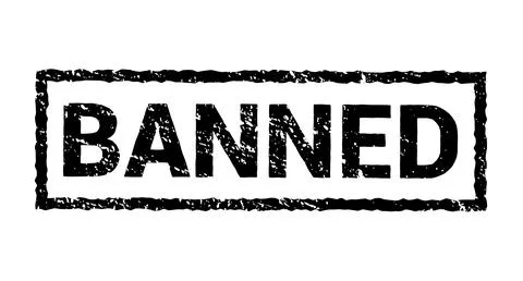 Banned rubber stamp isolated. Vector sticker banned prohibition sign. Restricted Stock Illustration