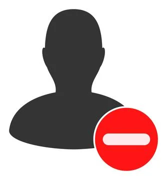 Banned User Vector Icon Flat Illustration Illustrazione stock