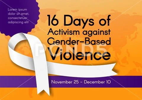 Banner for 16 Days of Activism against Gender-Based Violence with white ...