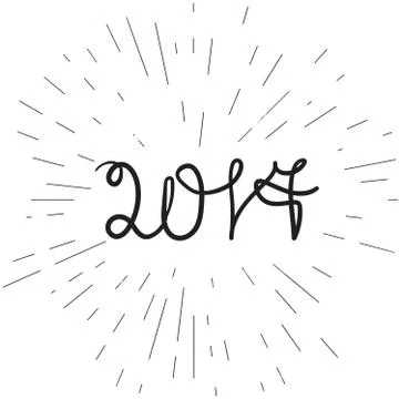 Banner 2017 lettering Stock Illustration