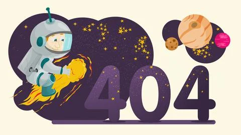 Banner 404 error illustration for flat design design figures in the form of o 库存插图