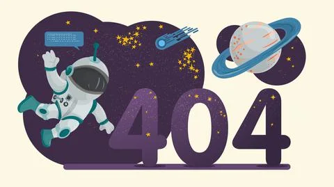 Banner 404 error illustration for flat design design figures in the form of o 库存插图