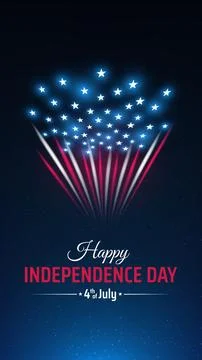 Banner 4th of july usa independence day, template with american fireworks Stock Illustration