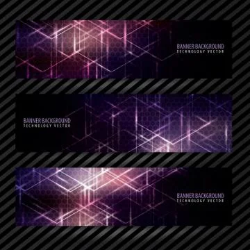 Banner abstract backgrounds vector technology Illustrazione stock