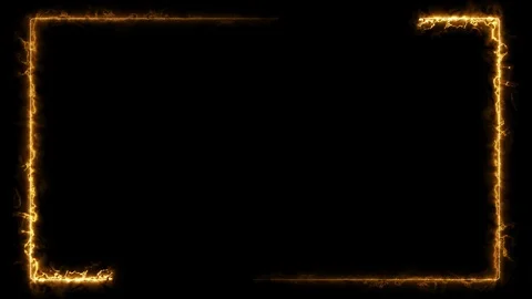 Banner of abstract fire flame border in motion on a black background Stock Footage 116089994