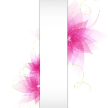 Banner with abstract flowers Stock Illustration