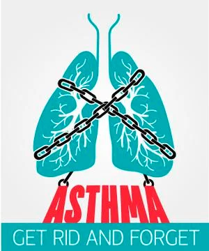Banner  asthma chain-bound Stock Illustration