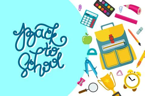 A banner back to school with a place to insert text. Vector illustration in a Stock Illustration