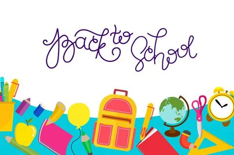 A banner back to school with a place to insert text. Vector illustration in a Stock Illustration