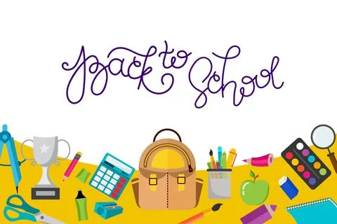 A banner back to school with a place to insert text. Vector illustration in a Stock Illustration