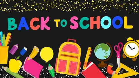 A banner back to school with a place to insert text. Vector illustration in a Stock Illustration