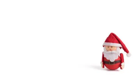 Banner, backdrop or background with a cute Santa Claus Doll with copy space.  Stock Photos