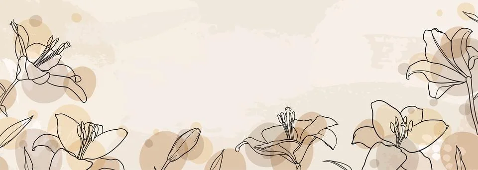Banner background of creative minimalist hand draw illustrations floral out.. Illustrazione stock