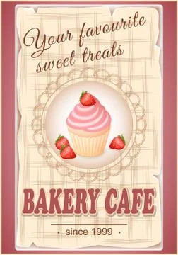 Banner bakery cafe Stock Illustration