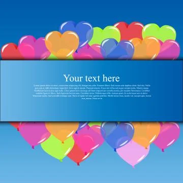Banner with balloons Stock Illustration