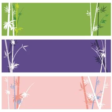 Banner with bamboo branches Illustrazione stock