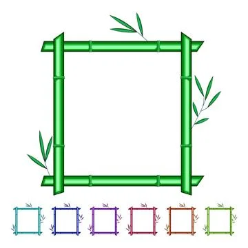 Banner bamboo frame cartoon vector graphic Stockillustratie