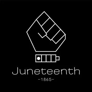 Banner with black background in juneteenth day; Stock Illustration