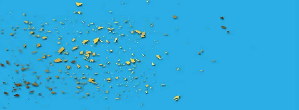 Banner on blue backdrop. Background sequin. Gold texture background. Golden g Illustrazione stock