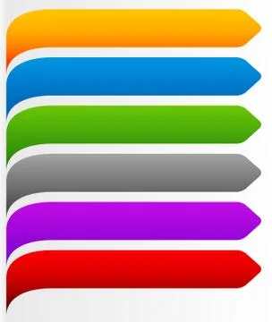 Banner, bookmark background curved at left edge. Editable vector. Ilustración de archivo