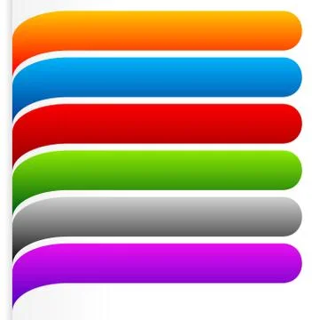 Banner, bookmark background curved at left edge. Editable vector. Ilustración de archivo