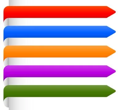 Banner, bookmark backgrounds vector from edge of a page. Colourful design ele Stock Illustration
