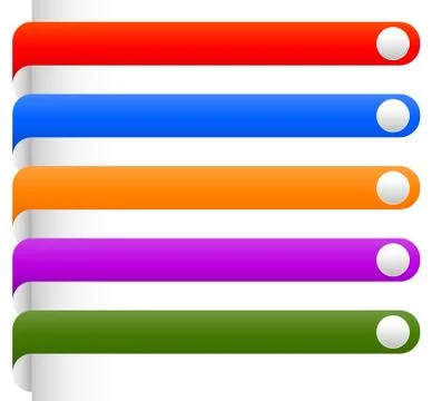 Banner, bookmark backgrounds vector from edge of a page. Colourful design ele Stock Illustration