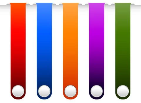 Banner, bookmark backgrounds vector from edge of a page. Colourful design ele Stock Illustration
