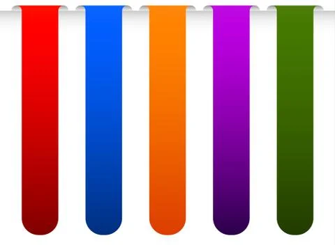 Banner, bookmark backgrounds vector from edge of a page. Colourful design ele Stock Illustration