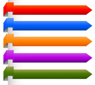 Banner, bookmark backgrounds vector from edge of a page. Colourful design ele Stock Illustration