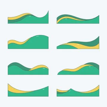 Banner border icon collection. flat style elements. cartoon isolated illust.. Stock Illustration