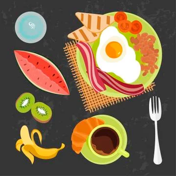 Banner of breakfast Illustrazione stock