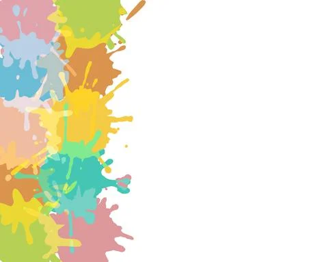 Banner with bright splash blots on left side of the background. Vector illust Stock Illustration