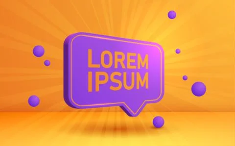 Banner bubble shape template on yellow background Stock Illustration