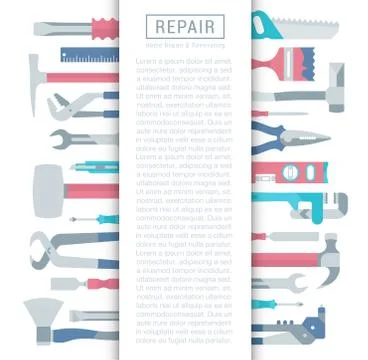 Banner of Building Tools Stock Illustration