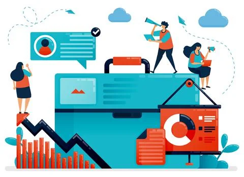 Banner business illustrations for planning presentations. Strategy to increas Stock Illustration