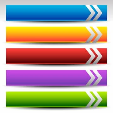 Banner, button (plaque) background, shape set in vibrant colors Ilustración de archivo