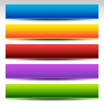 Banner, button (plaque) background, shape set in vibrant colors Ilustración de archivo