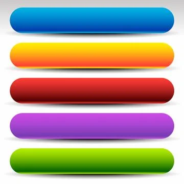 Banner, button (plaque) background, shape set in vibrant colors Ilustración de archivo