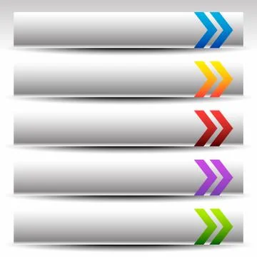 Banner, button (plaque) background, shape set in vibrant colors Illustrazione stock