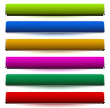 Banner, button shapes with 6 different colors included. Rectangular banner, p 스톡 일러스트
