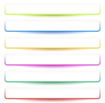 Banner, button shapes with 6 different colors included. Rectangular banner, p Illustrazione stock